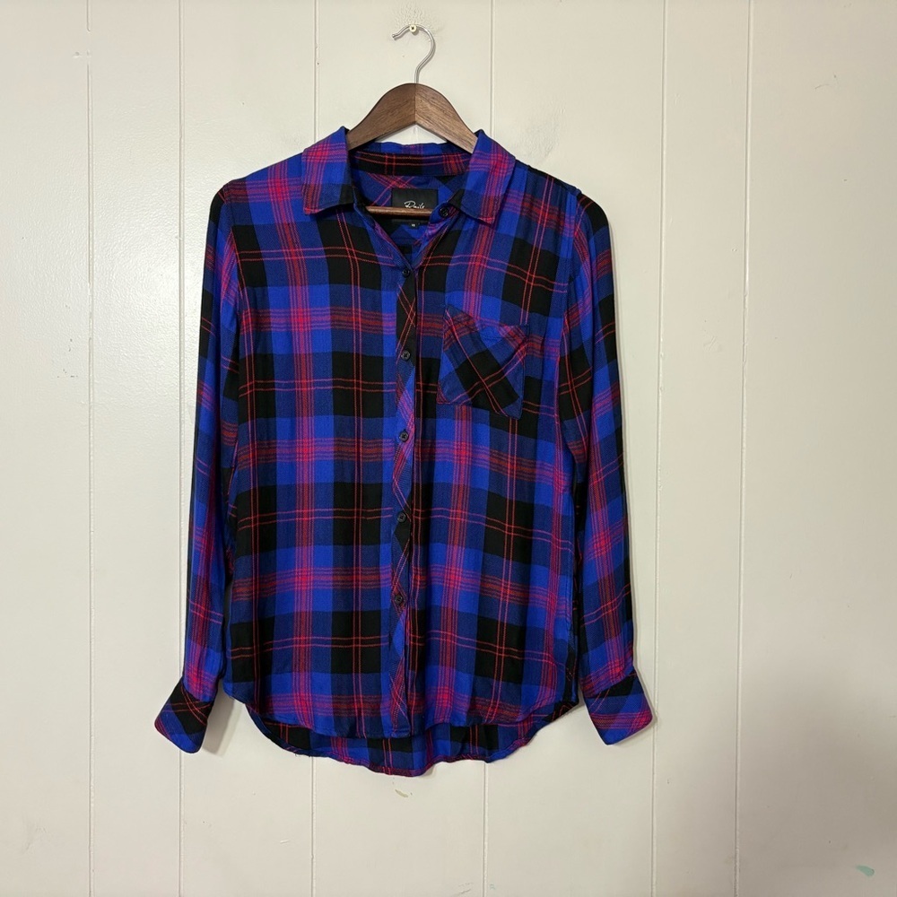 Rails Hunter Plaid Flannel Shirt Blue Red Black Size XS — Soft Button Down